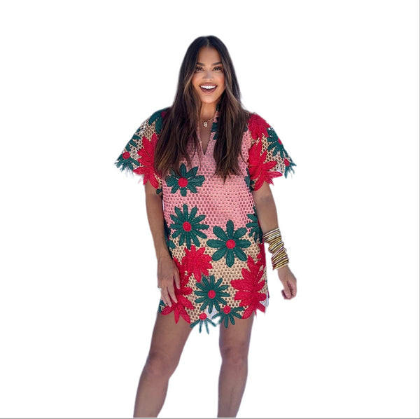 lulu-short-sleeve-mini-caftan-sedona Sophia's StyleApparel & Accessories > Clothing > Dresses > Short Dresses-1